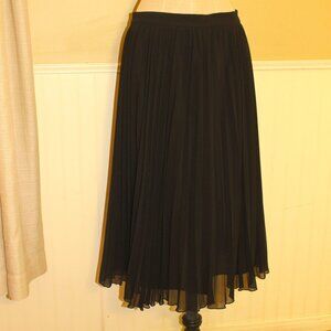 ASOS Black Pleated Midi Skirt Size 6